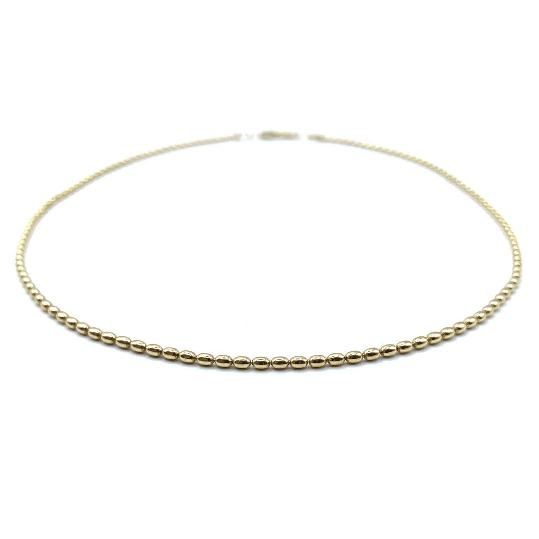 14k Gold Filled 15" Oval Pattern Necklace - Waterproof!