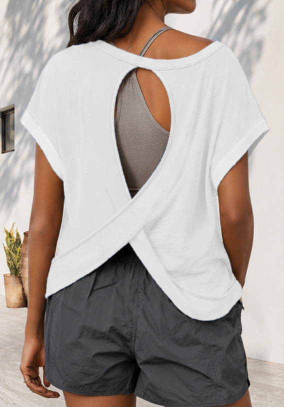 Breezy Back Tee - White