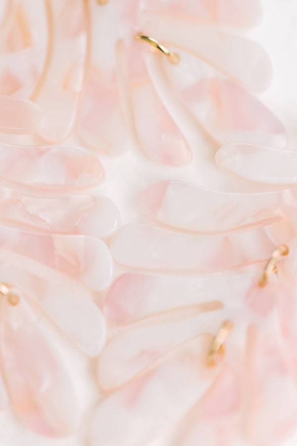 Pink Petite Palm Statement Drop Earrings