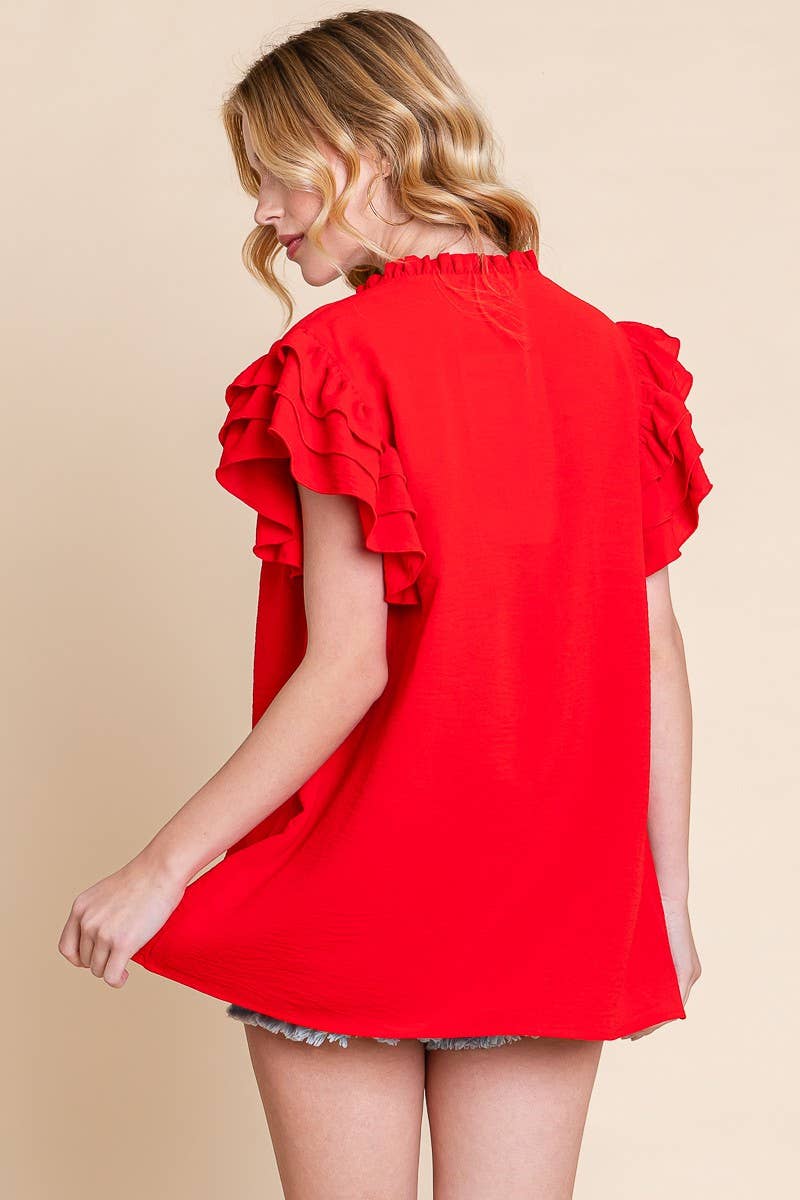 Sewn and Seen Airflow Ruffle Sleeve Blouse
