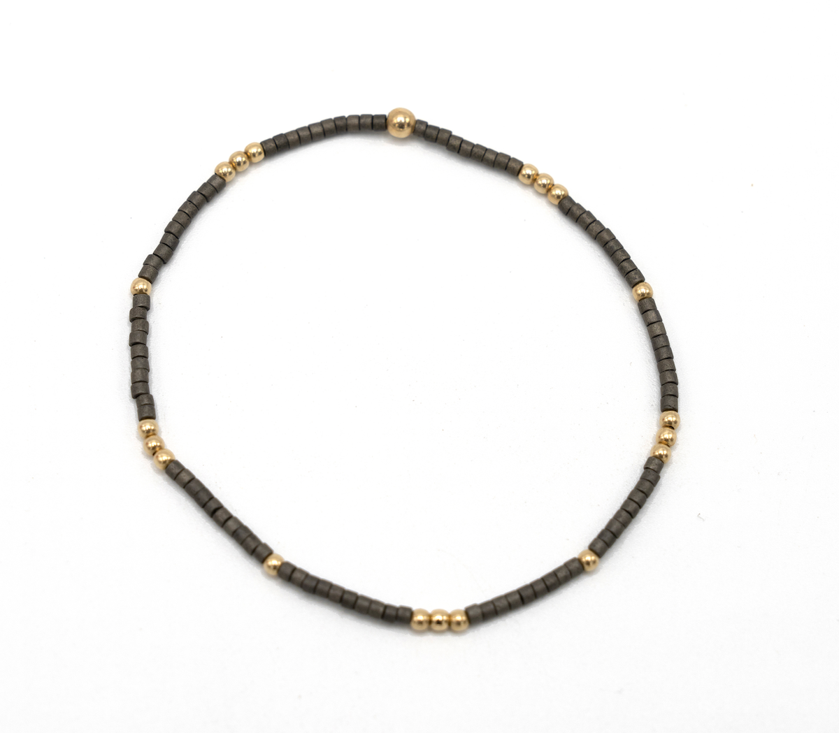 2mm Newport GRAPHITE + Gold Filled Waterproof Bracelet