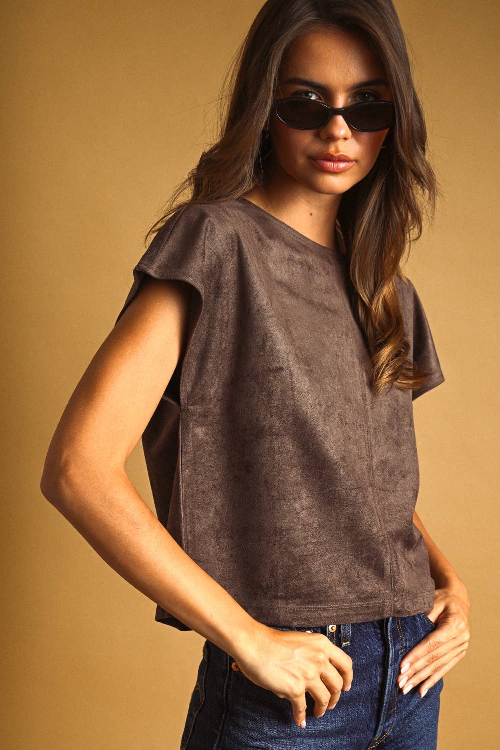 Miou Muse SUEDE CROP TOP