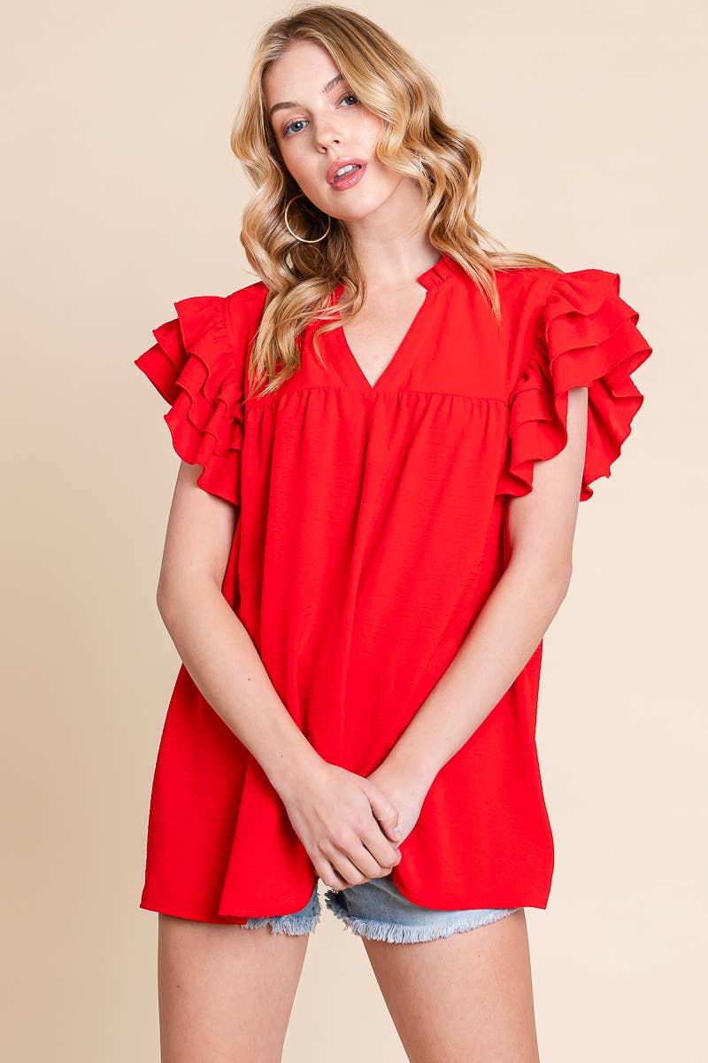 Sewn and Seen Airflow Ruffle Sleeve Blouse