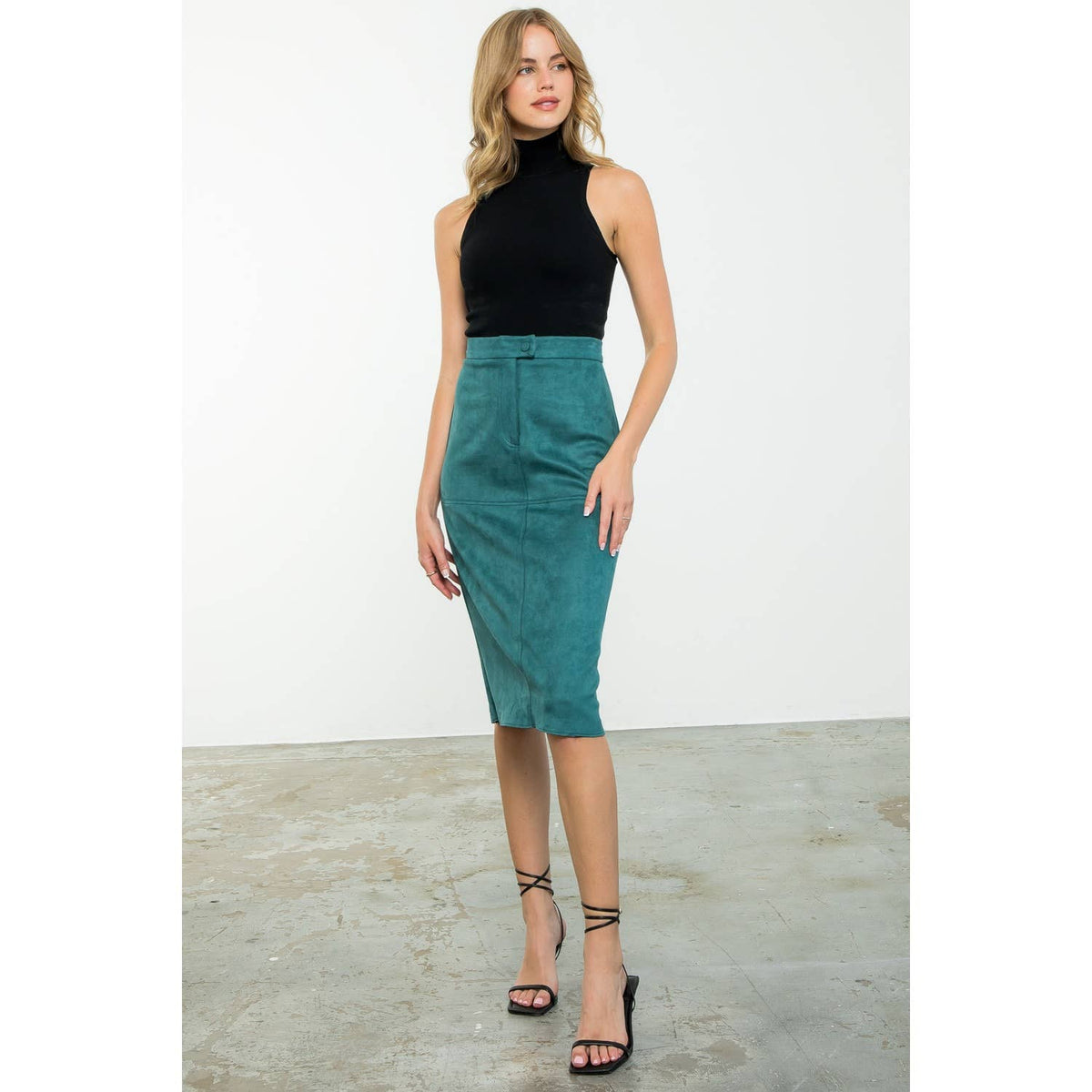 THML Midi Suede Skirt