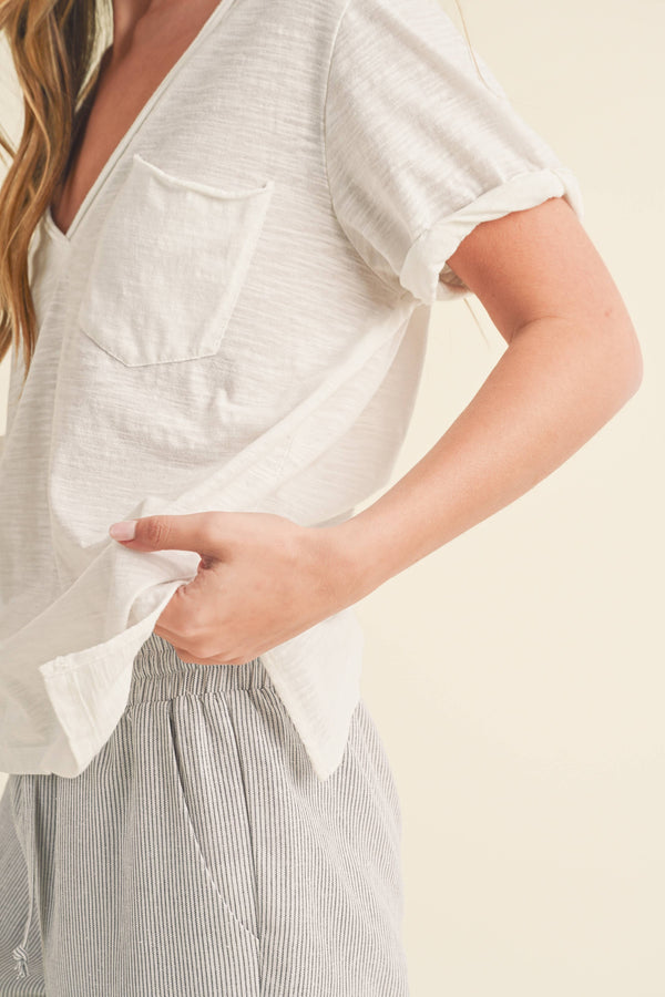 AEMI & Co Zoie V-Neck Short Sleeve