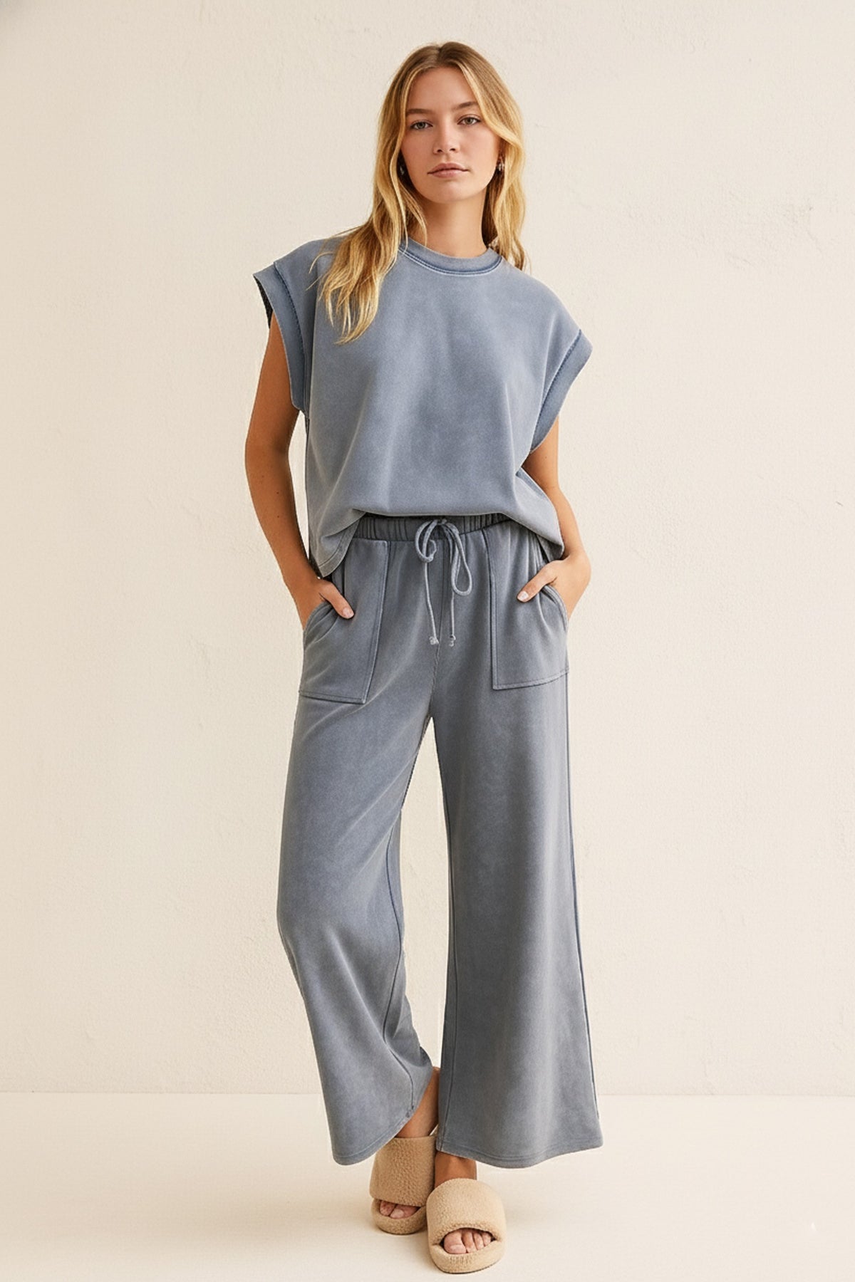 Sewn & Seen Mineral Washed Scuba Lounge Set