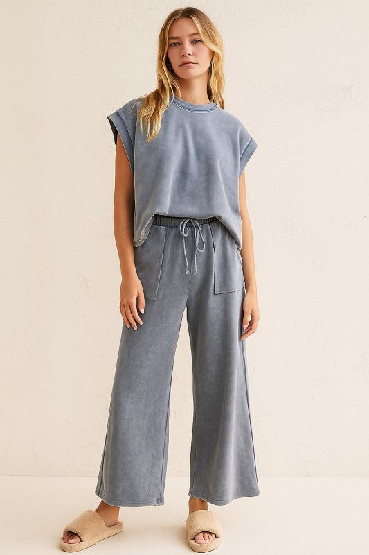 Sewn & Seen Mineral Washed Scuba Lounge Set