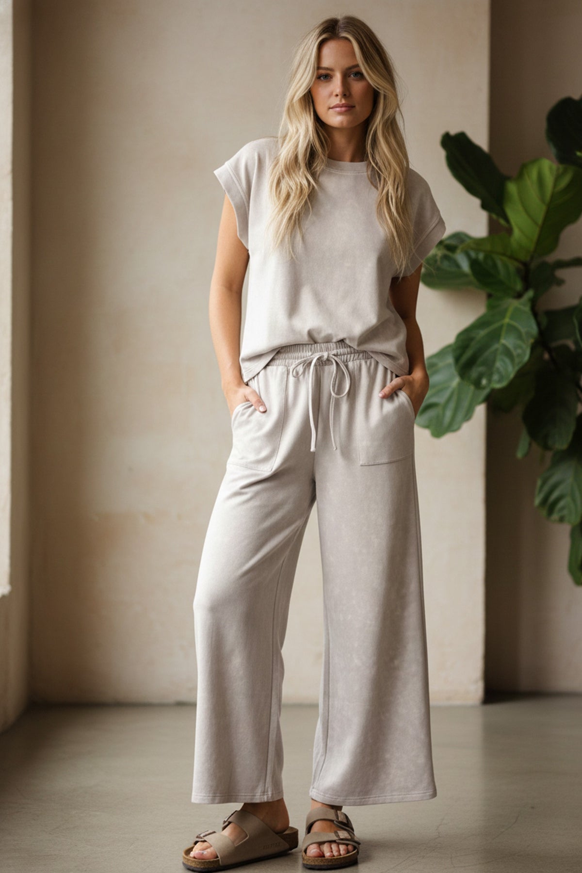 Sewn & Seen Mineral Wash Scuba Lounge Set