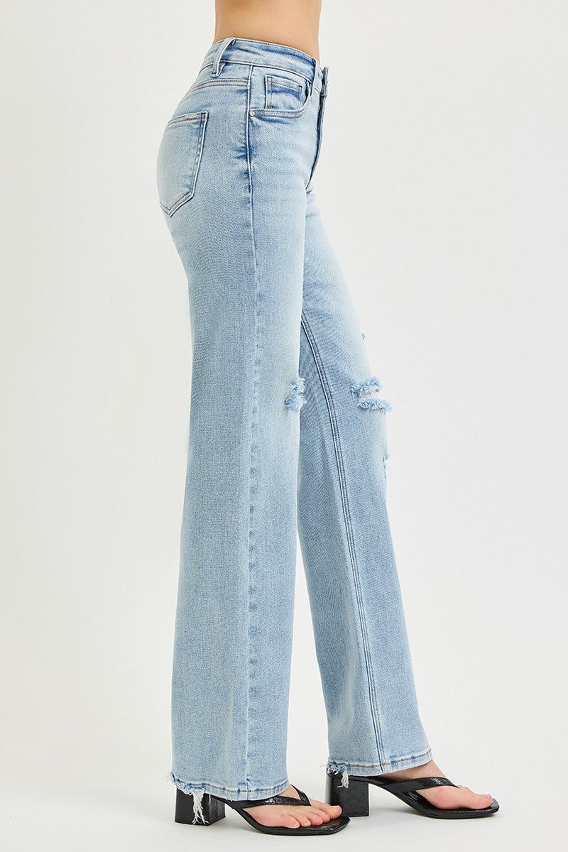 Risen Tummy Control High Rise Straight Jeans