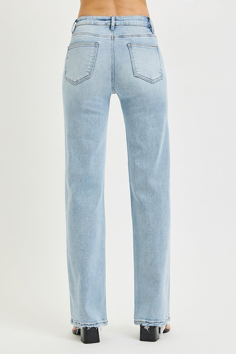 Risen Tummy Control High Rise Straight Jeans