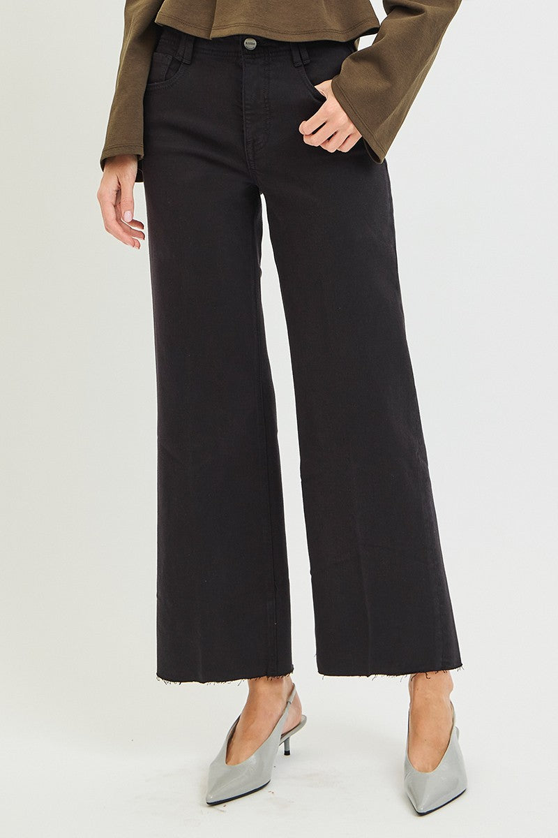 Risen Black High Rise Ankle Wide Pants