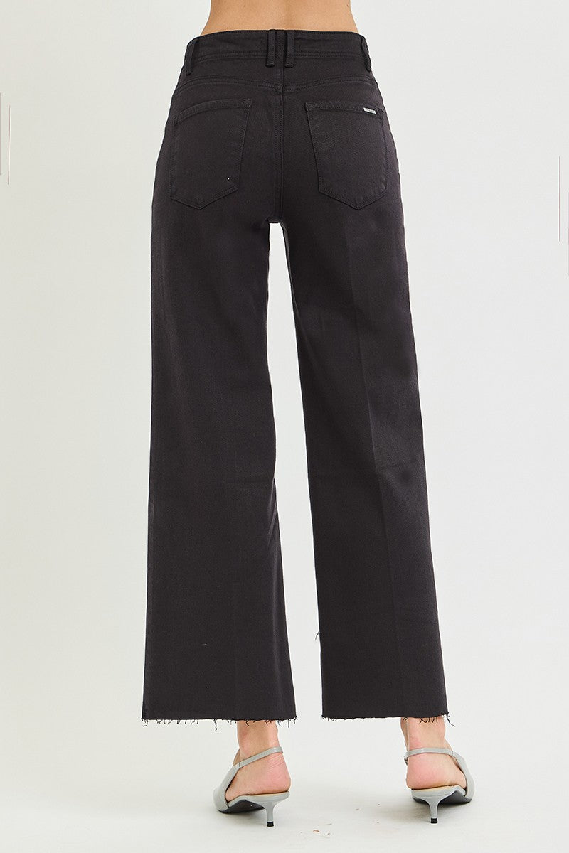 Risen Black High Rise Ankle Wide Pants