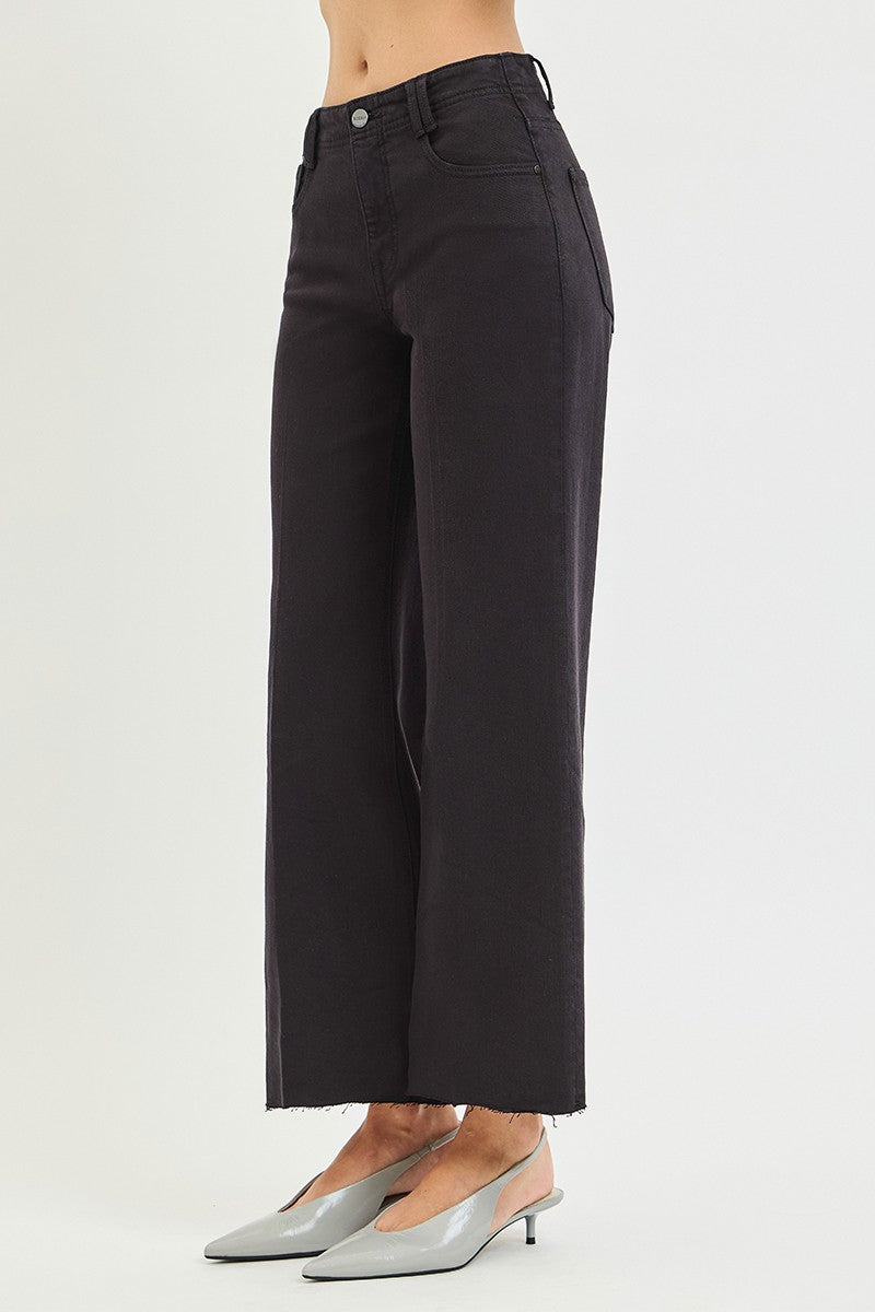 Risen Black High Rise Ankle Wide Pants