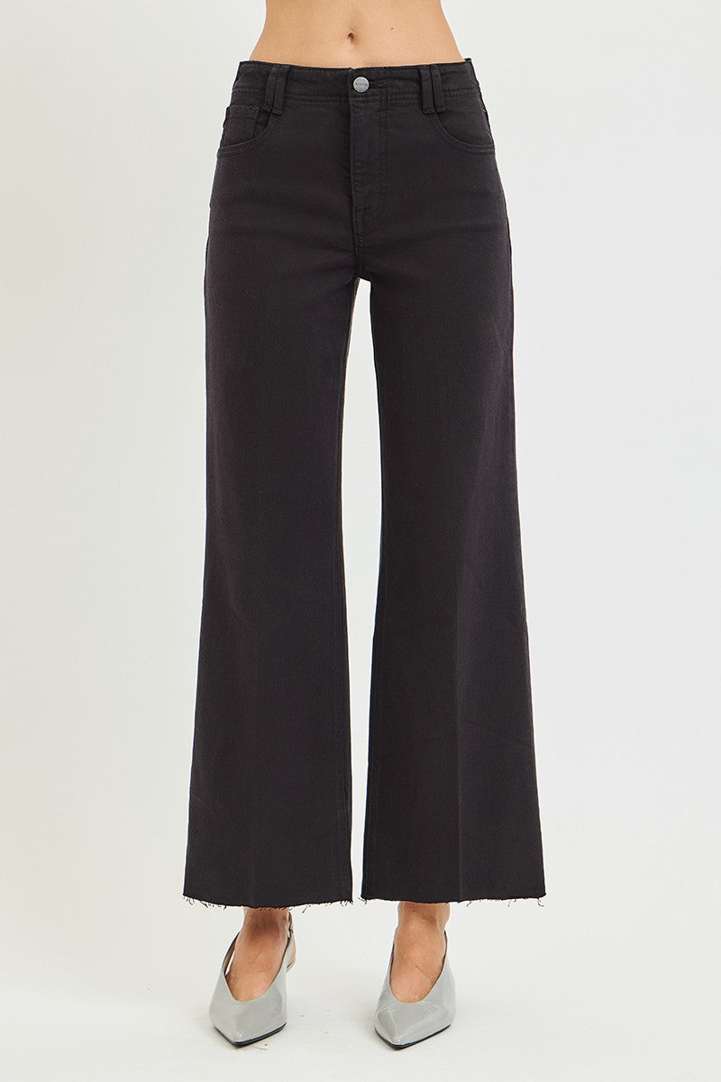 Risen Black High Rise Ankle Wide Pants