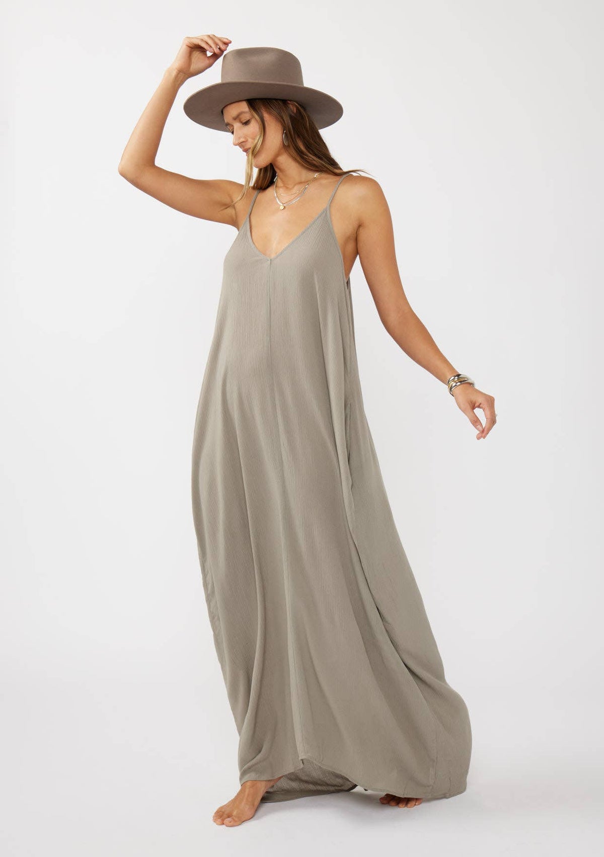 cocoon maxi dress Women's Douceur Cocoon Maxi Dress Almond Milk XS/S/M/L/XL/Customize MEAN BLVD