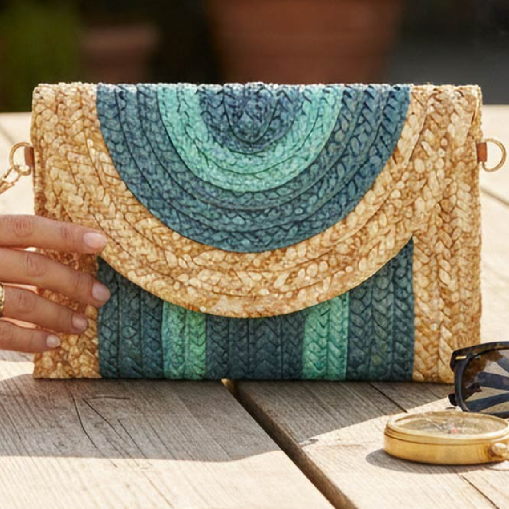 Envelope Straw Clutch Wristlet