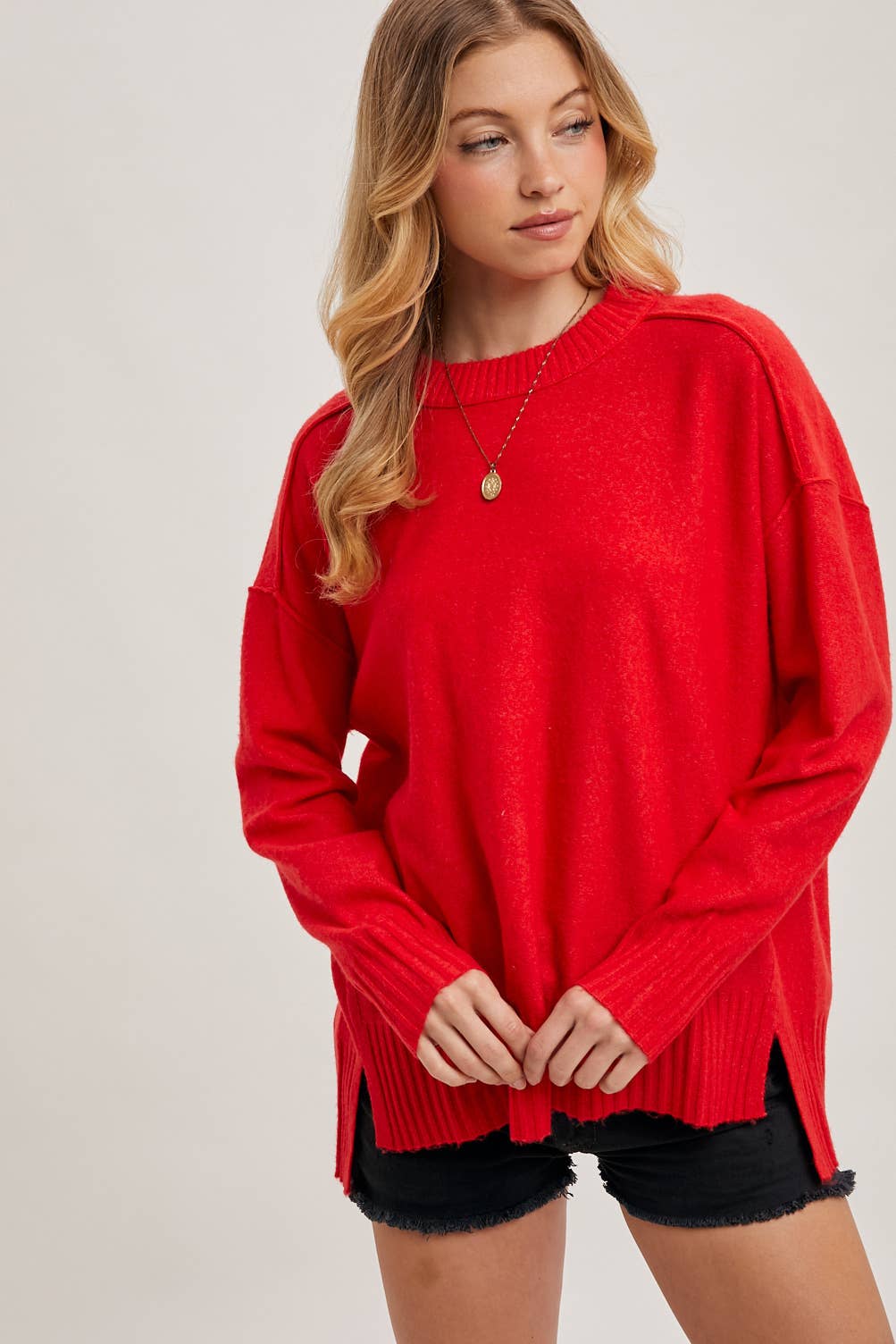 Blueivy CREW NECK KNIT SWEATER PULLOVER