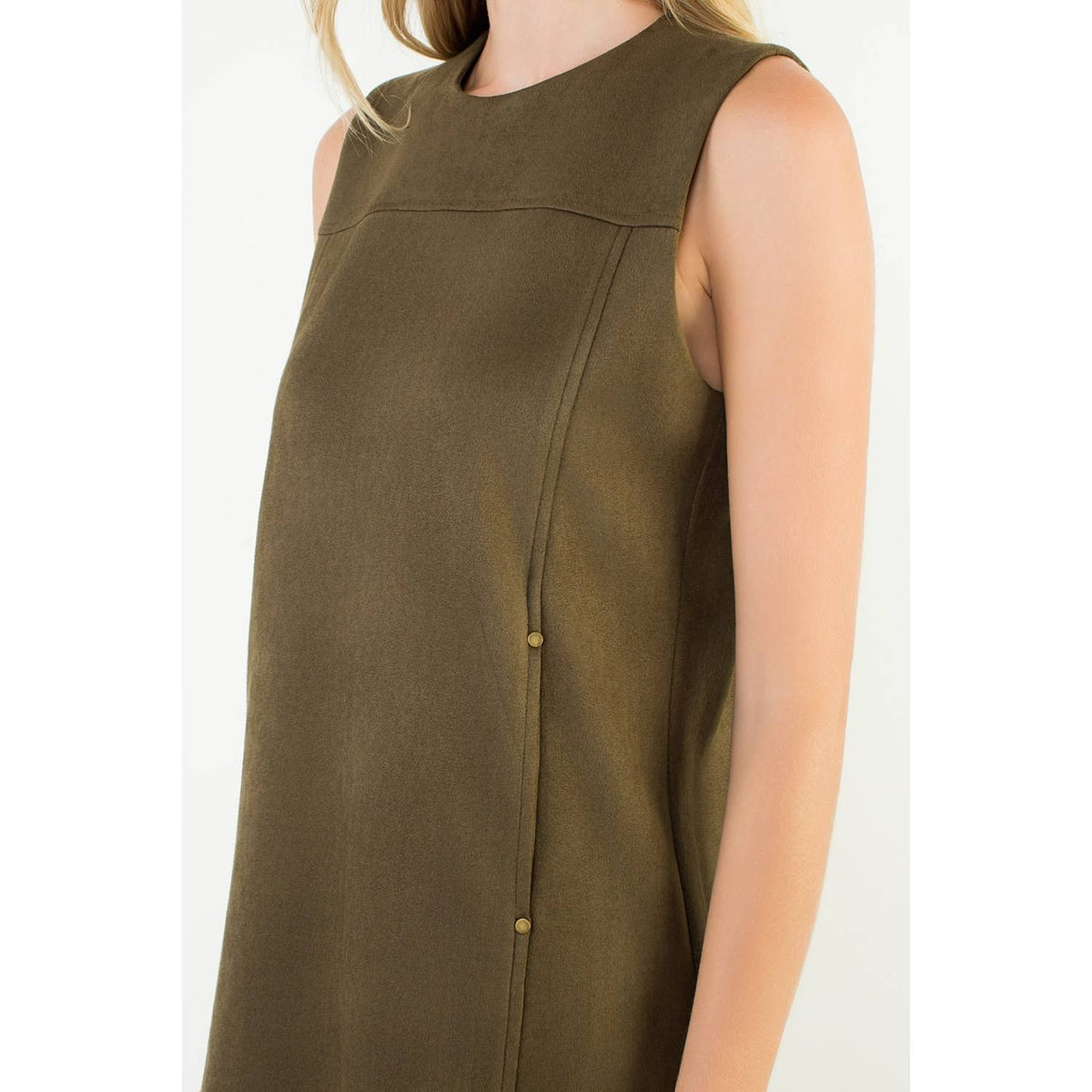 THML Sleeveless Suede Dress