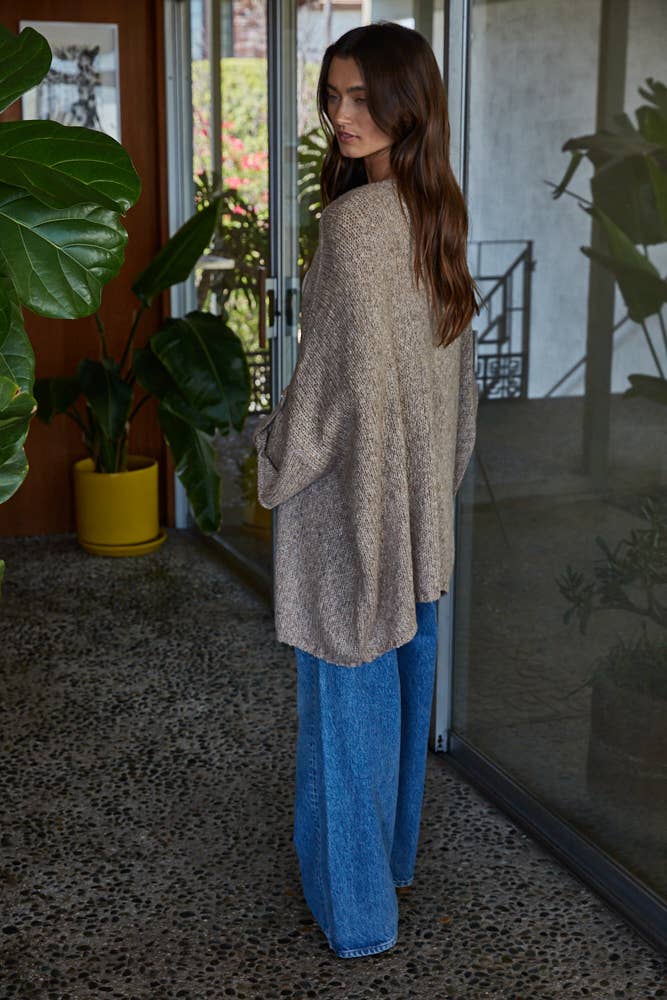 By Together Knit Folded Quarter Sleeve Cardigan