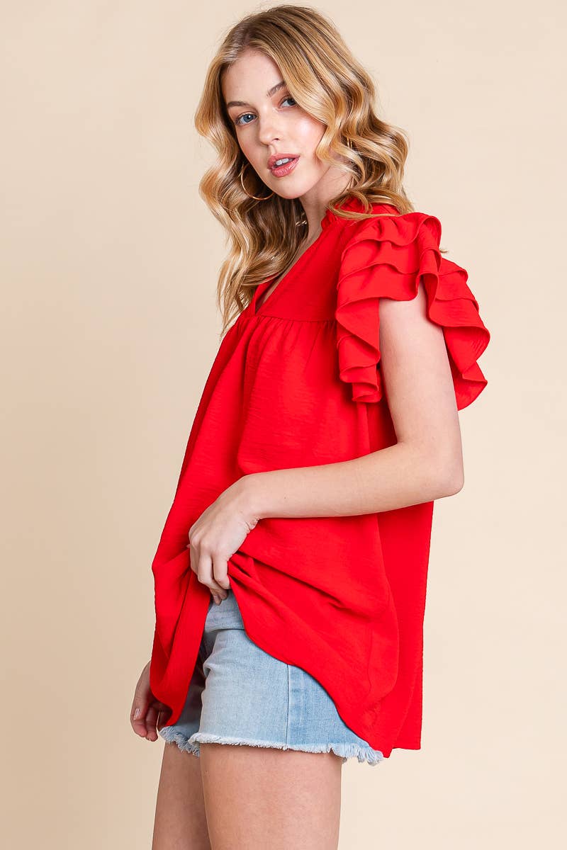 Sewn and Seen Airflow Ruffle Sleeve Blouse