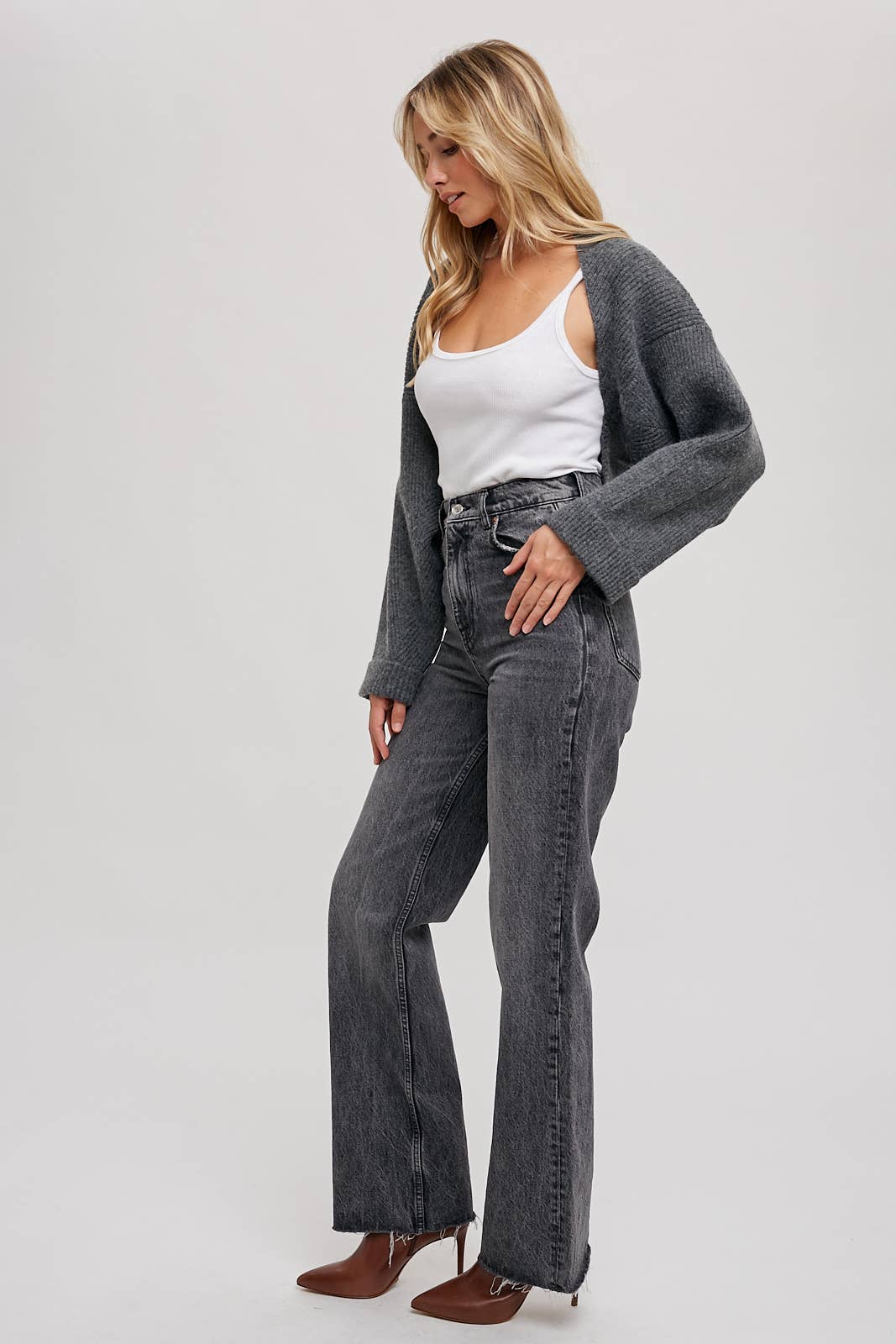 Bluivy Sweater Knit Bolero Shrug