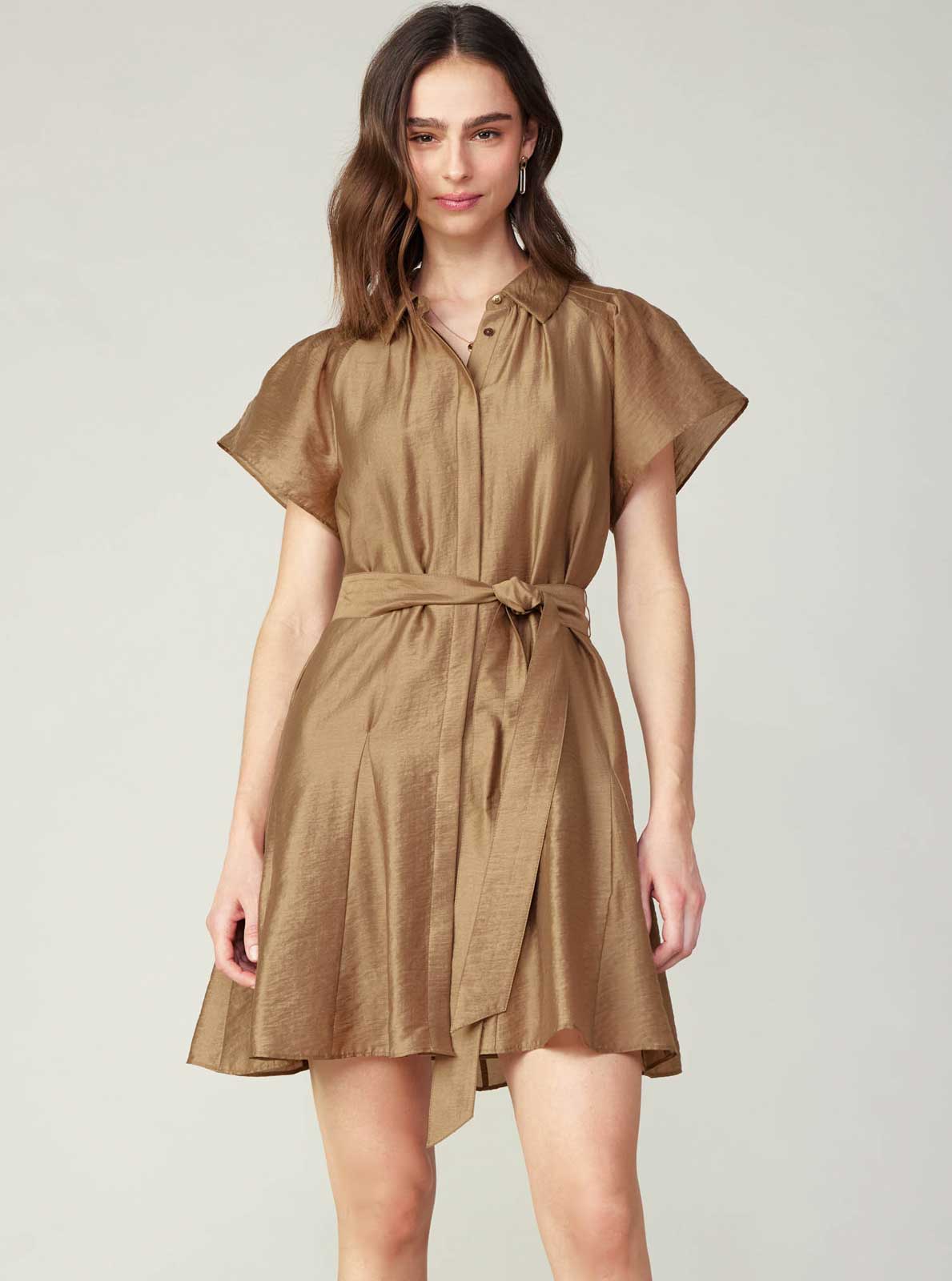 Current Air Button-Down Mini Shirts Dress