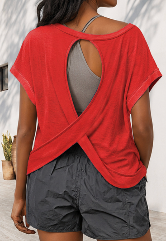 Breezy Back Tee - Red