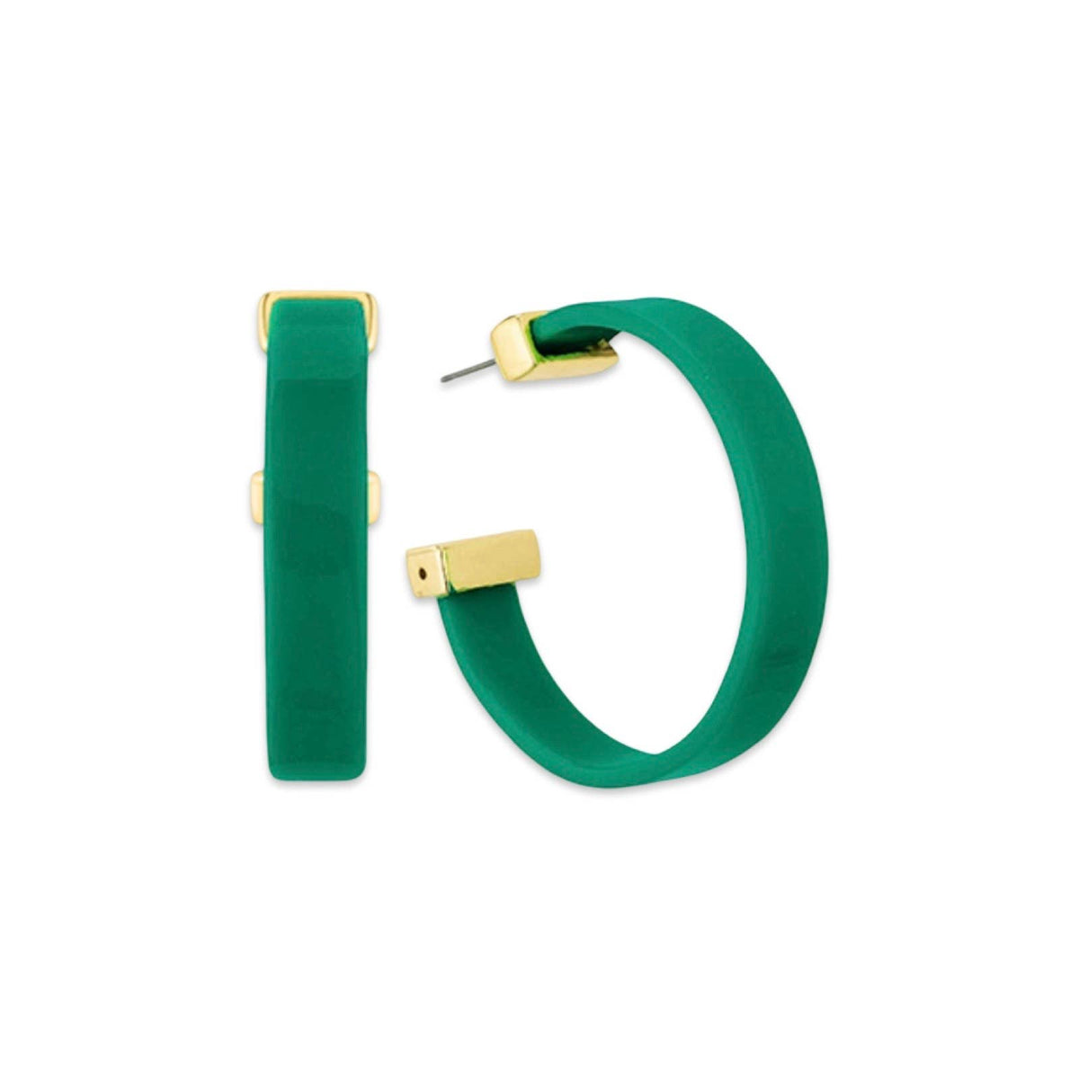 Green + Gold Statement Hoop Earrings