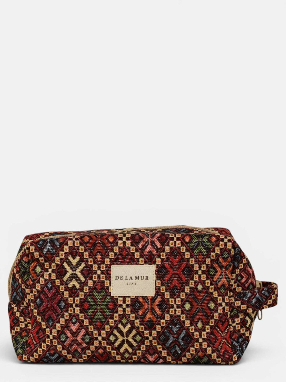 Geometric Jacquard Squared Makeup Bag