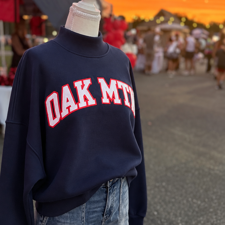 OM Mock Neck Pullover - Navy