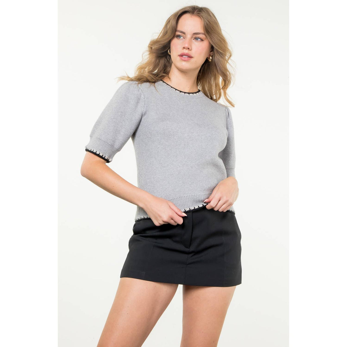 THML Short Sleeve Knit Top