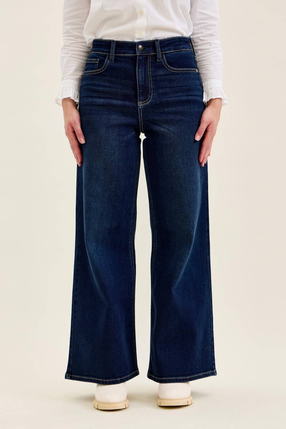 Judy Blue Petite "LUX" Retro Wide Jeans
