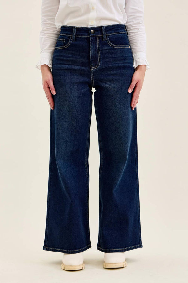 Judy Blue Petite "LUX" Retro Wide Jeans