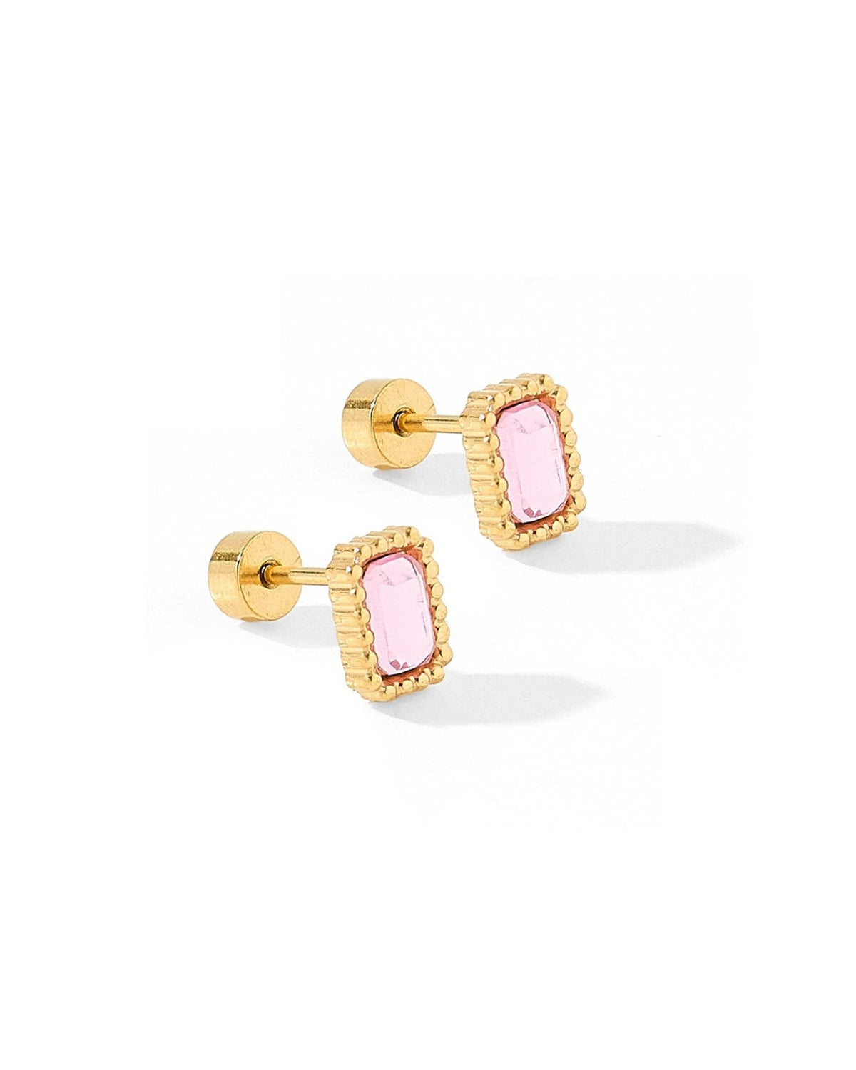 Screwback Stud Earrings - Madison Pink