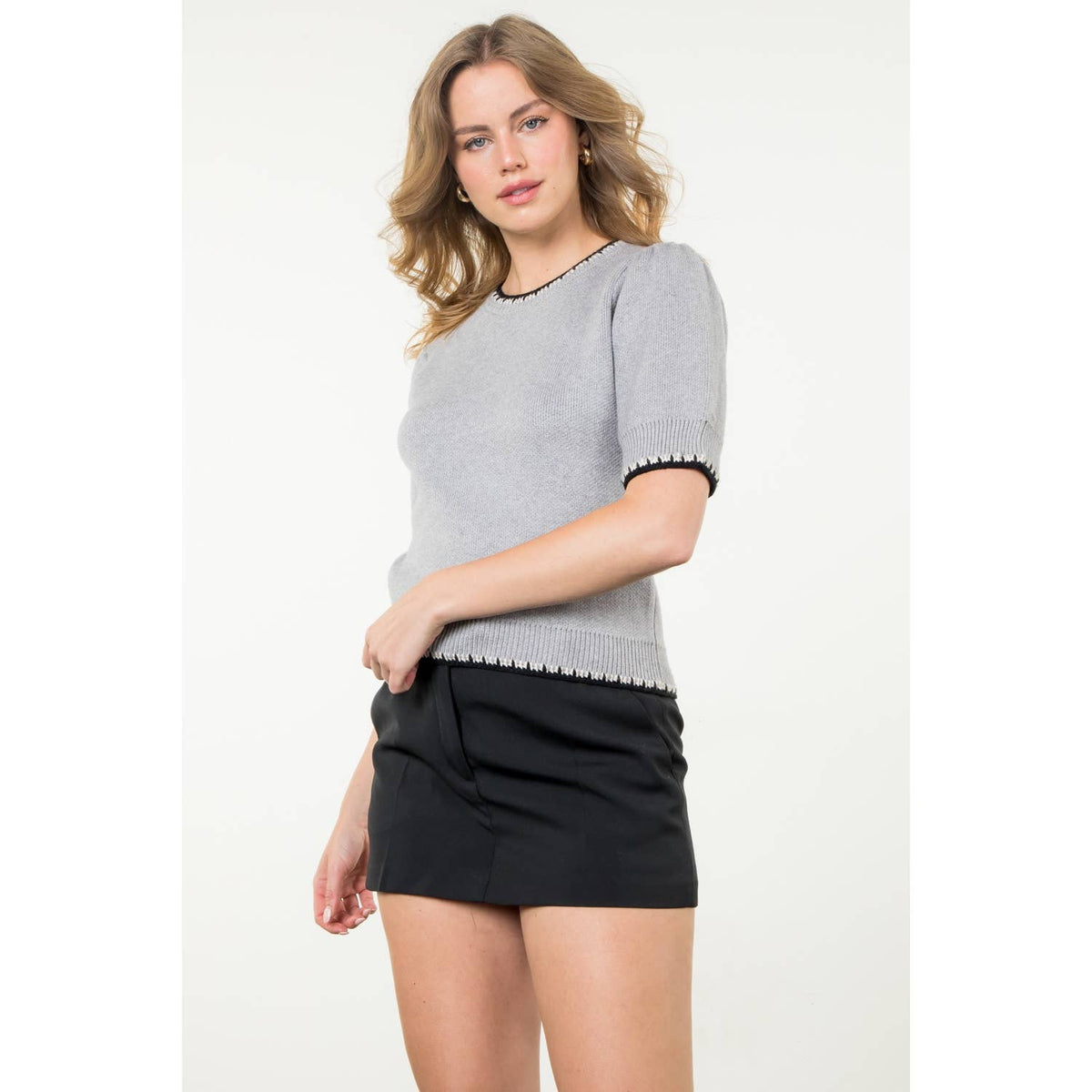 THML Short Sleeve Knit Top