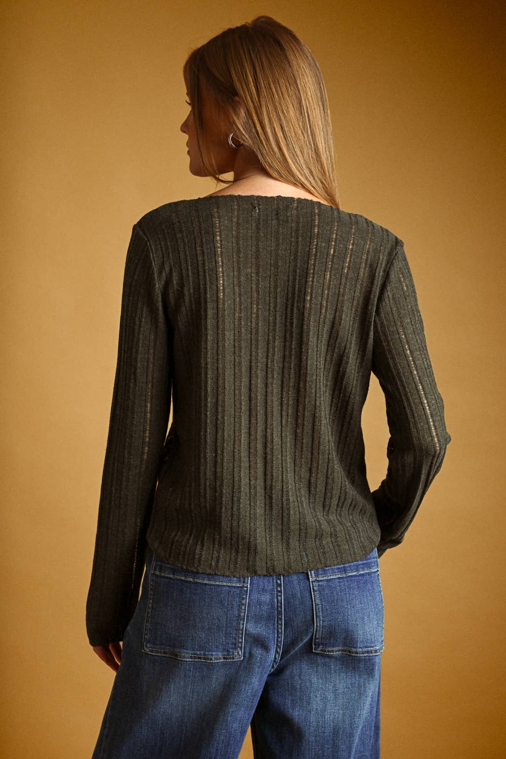 Miou Muse Raw Hem Sheer Top