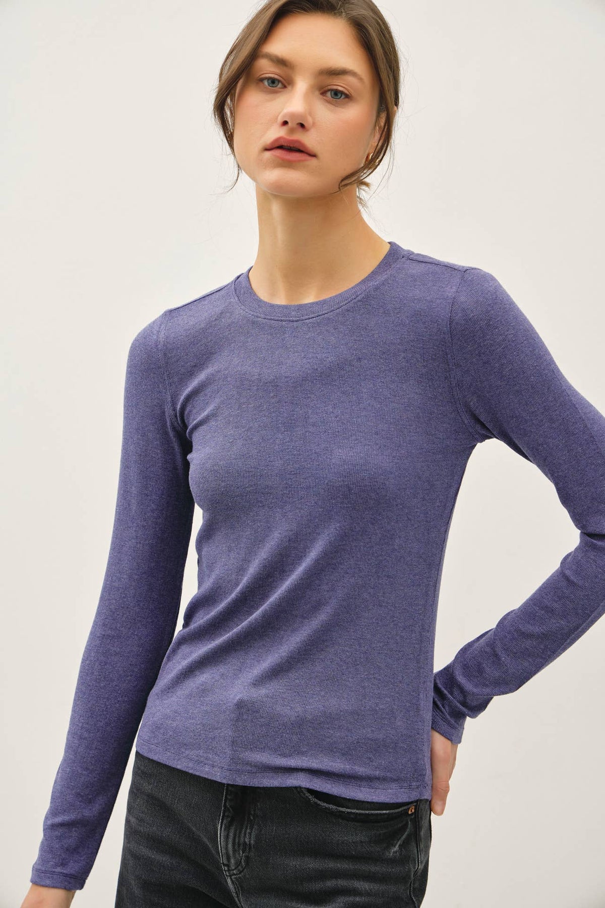 Be Cool RIBBED CREW LONG TOP