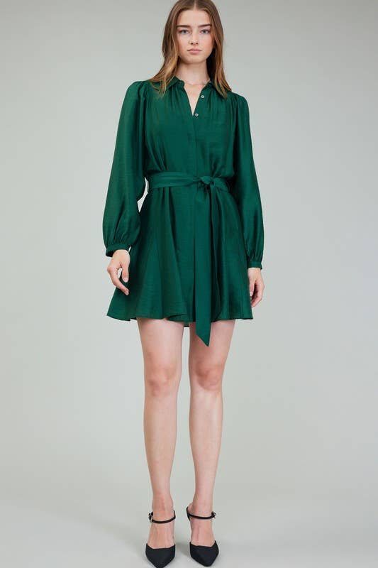 Current Air Mini Shirt Dress - Tie Waist