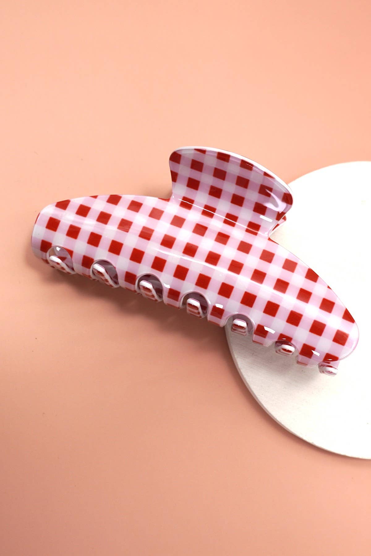 Jumbo Stripe Plaid Hair Claw Clip