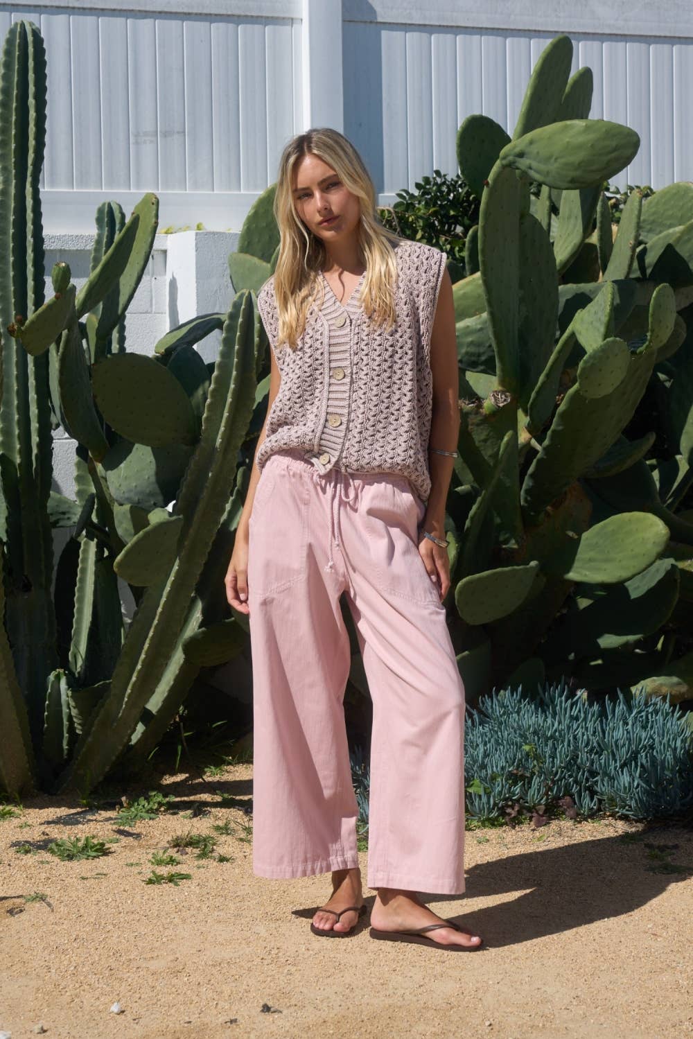 Dottie Drawstring Wide Leg Casual Pants