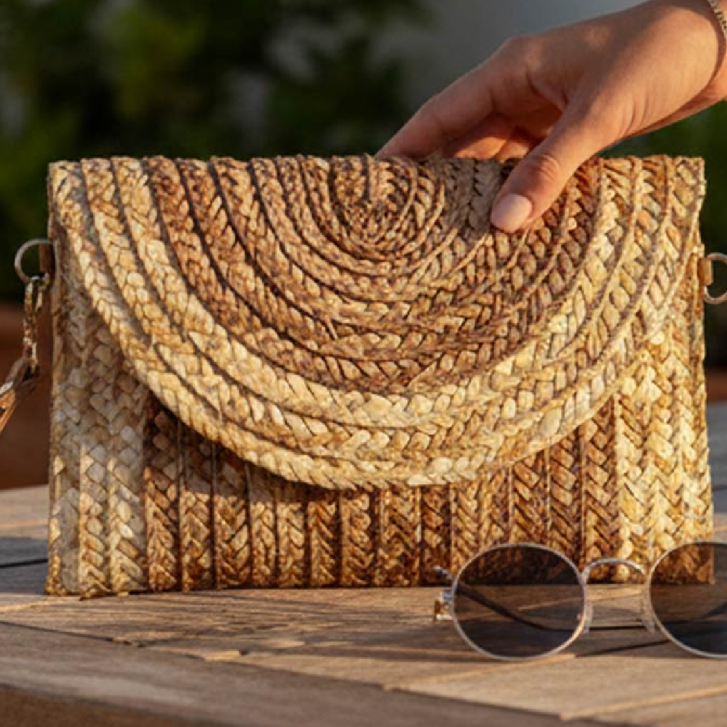 Envelope Straw Clutch Wristlet