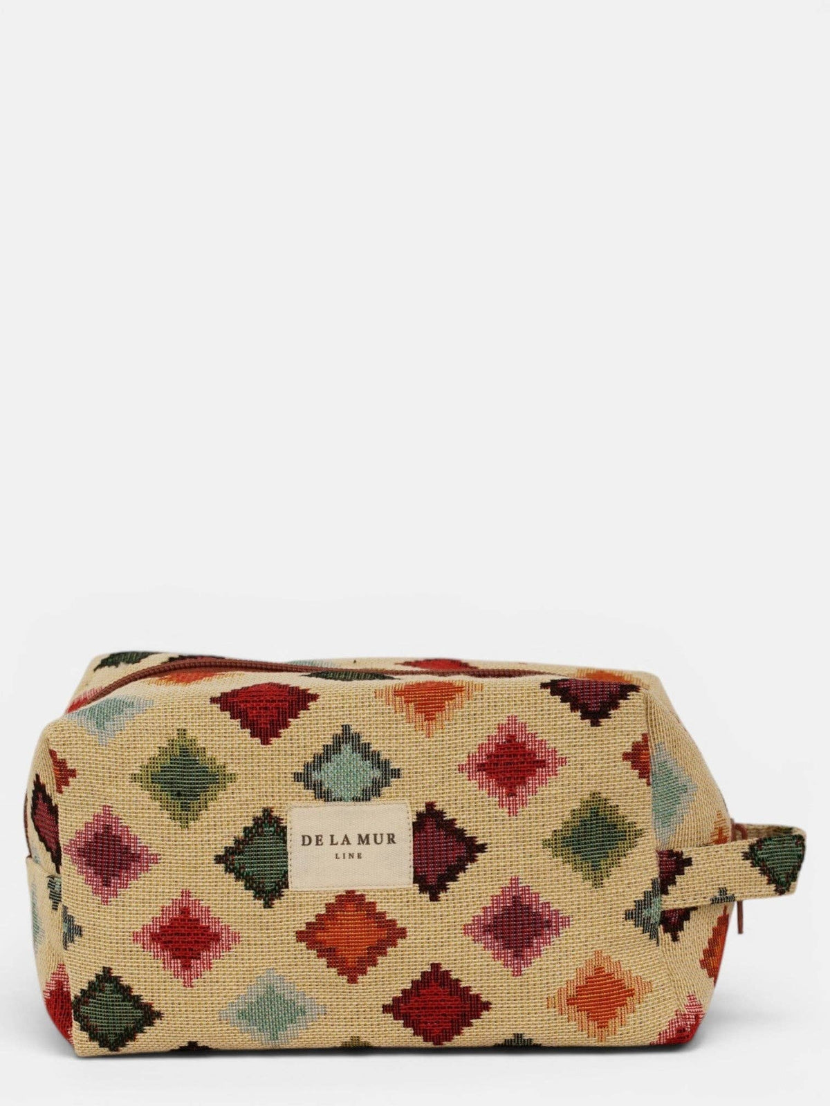 Geometric Jacquard Squared Makeup Bag