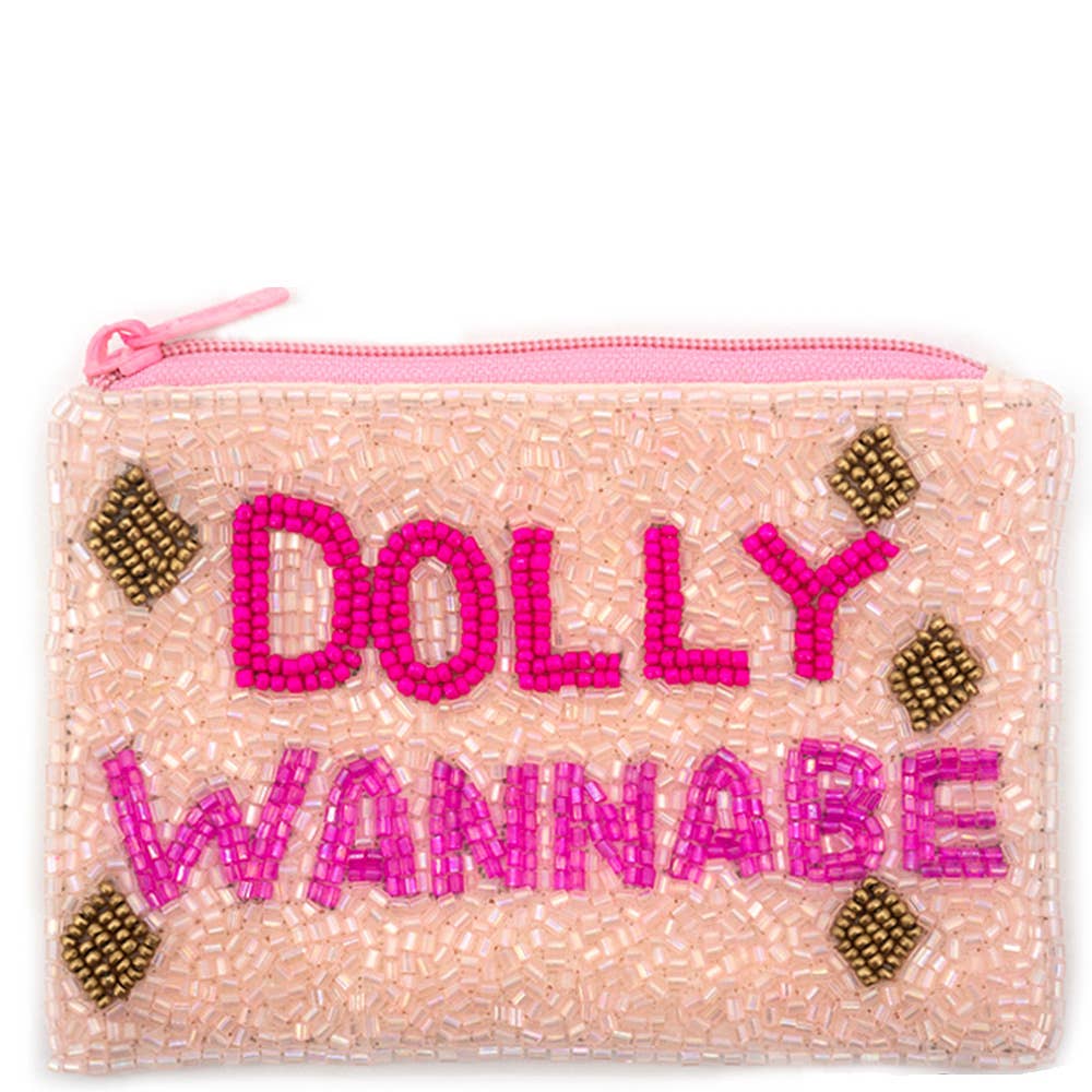 "DOLLY WANNABE" Seed Beaded Coin Purse