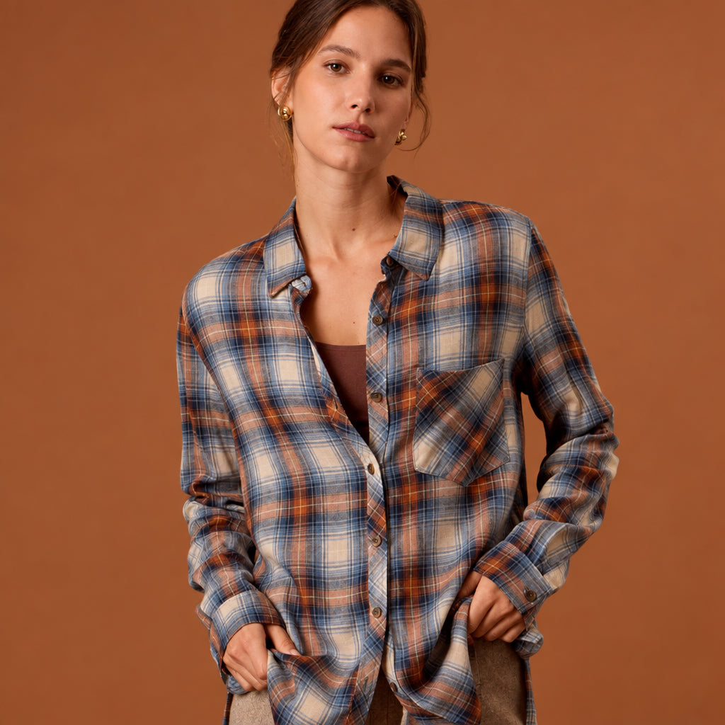 PLAID LONGSLEEVE BUTTON UP SHIRT