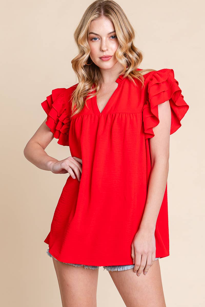 Sewn and Seen Airflow Ruffle Sleeve Blouse