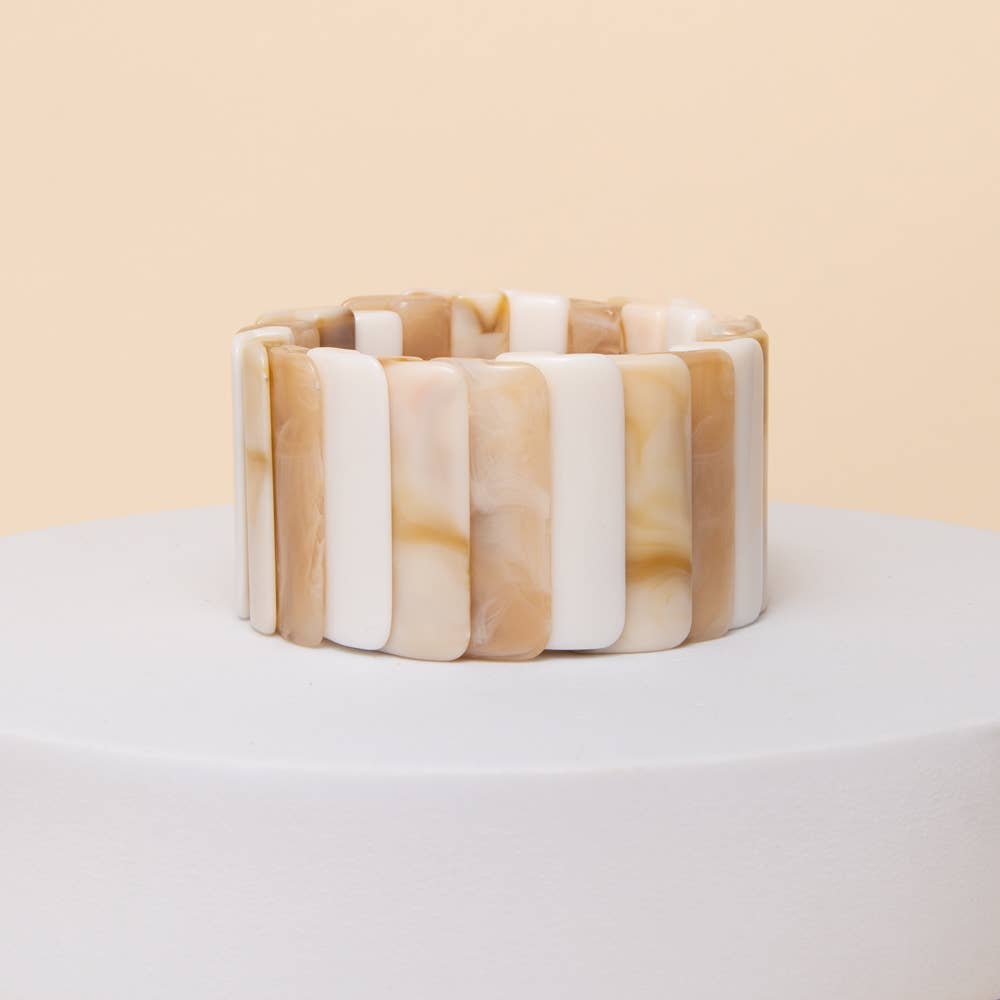 Marbled Resin Segment Stretch Bracelet