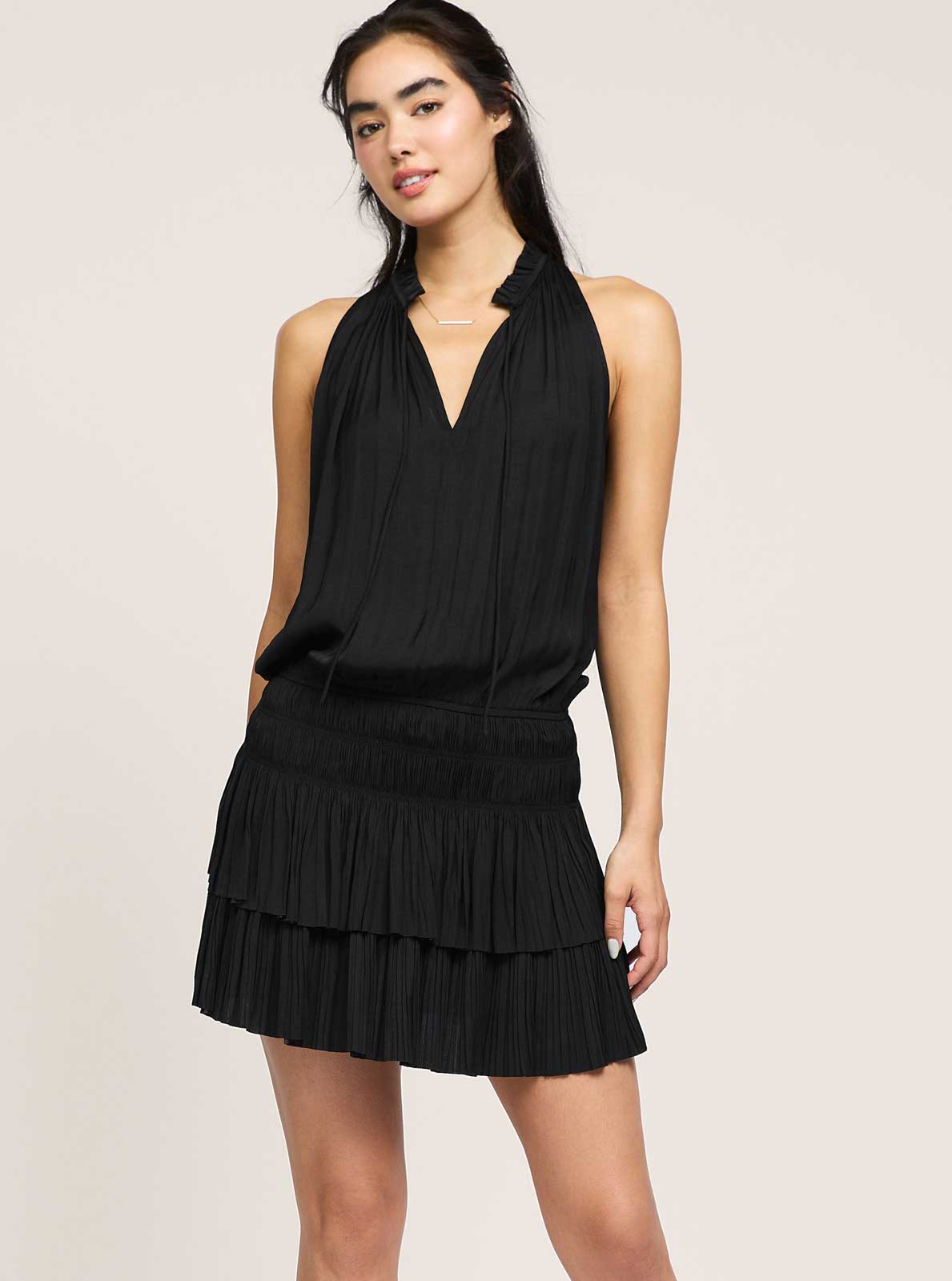 Current Air Cara Sleeveless Pleated Dress