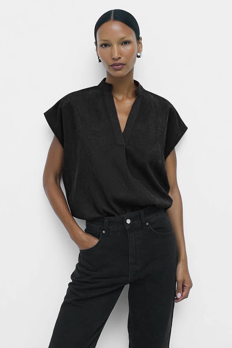 Soft Matte Drop Shoulder Blouse