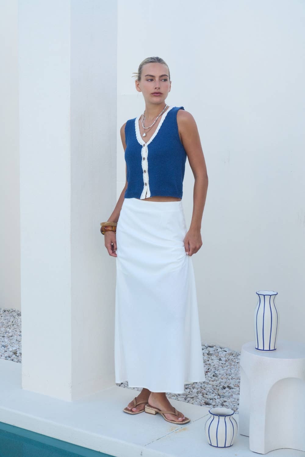 Dottie Contrast Knit Vest