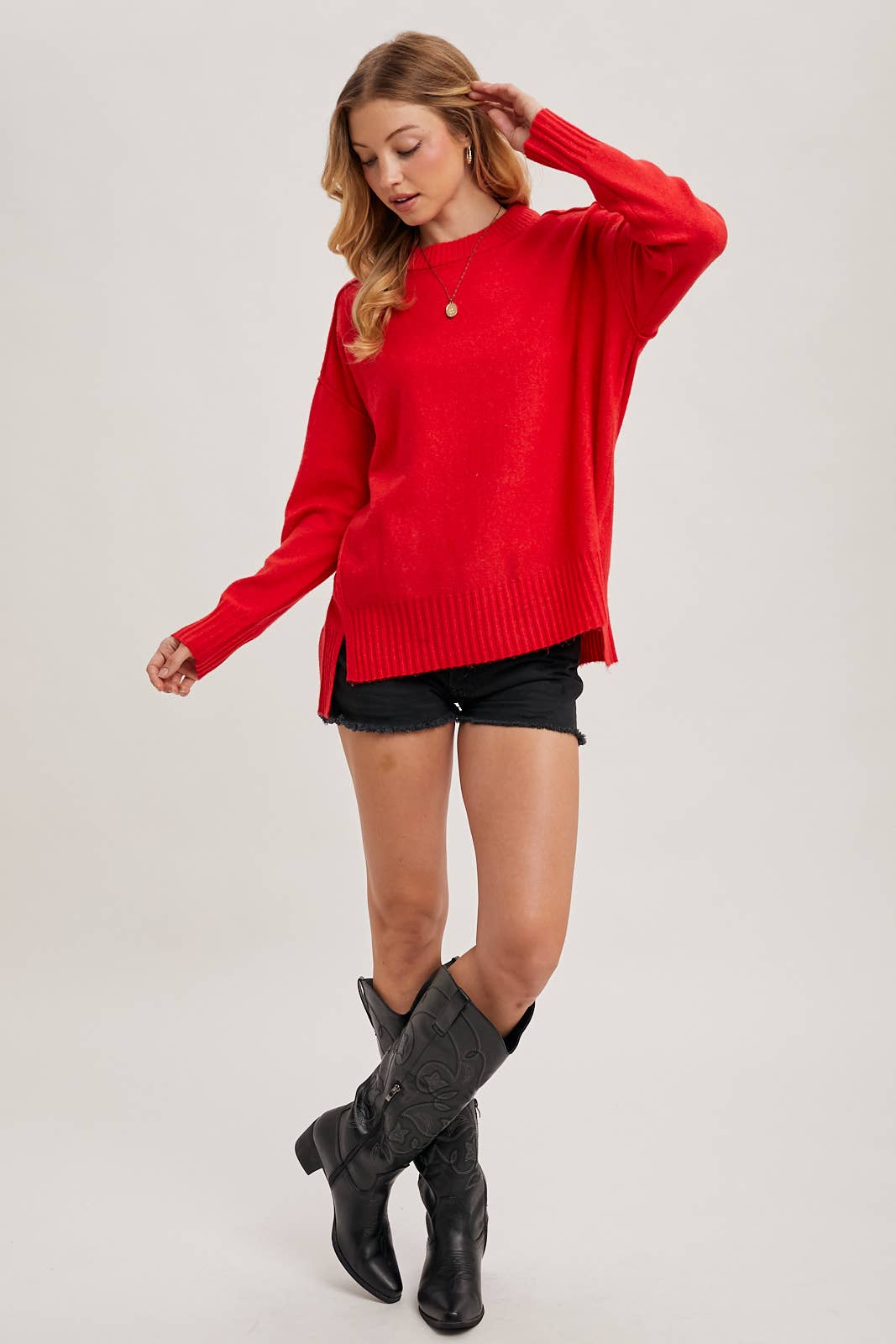 Blueivy CREW NECK KNIT SWEATER PULLOVER